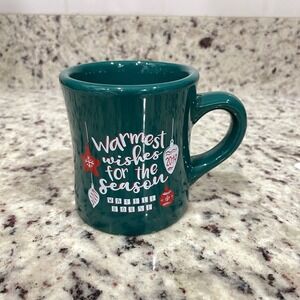 Waffle‎ House Christmas 2019 Mug Tuxton Teal Green Warmest Wishes for the Season